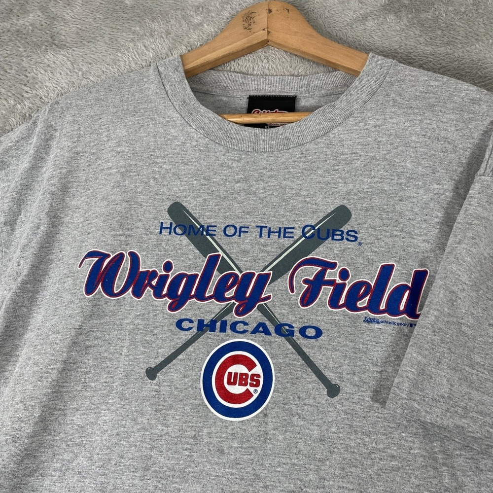 Chicago Cubs Wrigley Field Shirt Mens XL Gray Stitches MLB Baseball Y2K Vintage